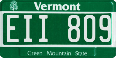 VT license plate EII809