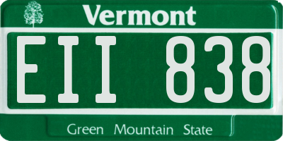 VT license plate EII838