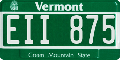 VT license plate EII875