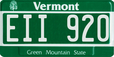 VT license plate EII920