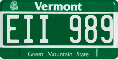 VT license plate EII989