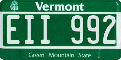 VT license plate EII992