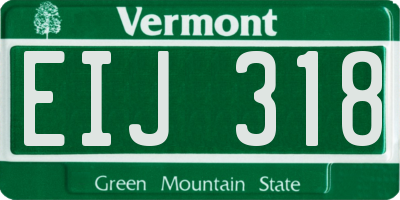 VT license plate EIJ318