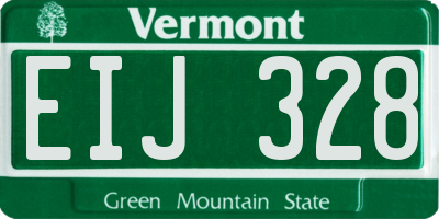 VT license plate EIJ328