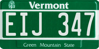 VT license plate EIJ347
