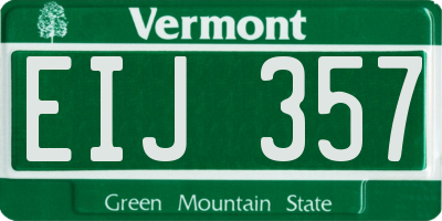 VT license plate EIJ357