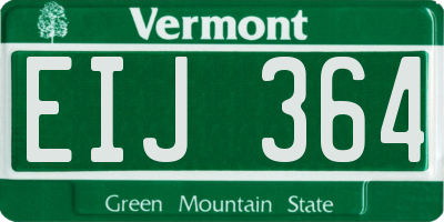 VT license plate EIJ364