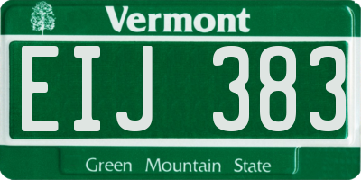 VT license plate EIJ383