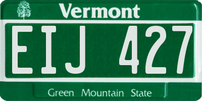 VT license plate EIJ427