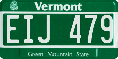 VT license plate EIJ479