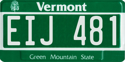 VT license plate EIJ481
