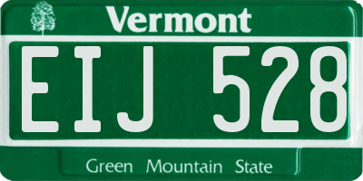 VT license plate EIJ528