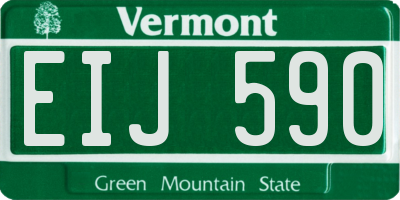 VT license plate EIJ590