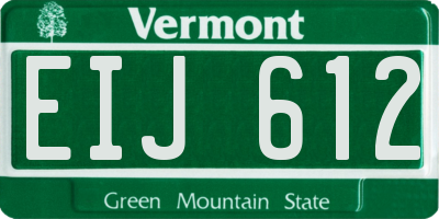 VT license plate EIJ612
