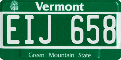 VT license plate EIJ658