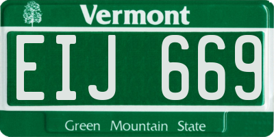 VT license plate EIJ669