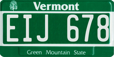VT license plate EIJ678
