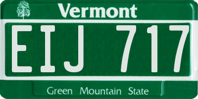 VT license plate EIJ717