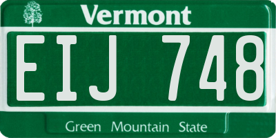 VT license plate EIJ748