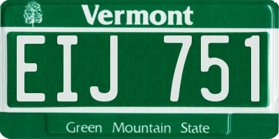 VT license plate EIJ751