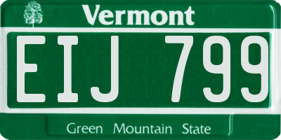 VT license plate EIJ799