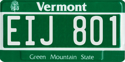 VT license plate EIJ801