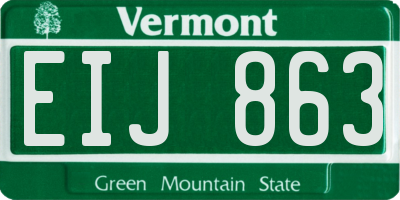 VT license plate EIJ863