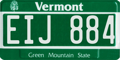 VT license plate EIJ884