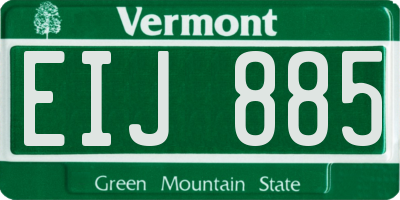 VT license plate EIJ885