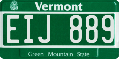 VT license plate EIJ889
