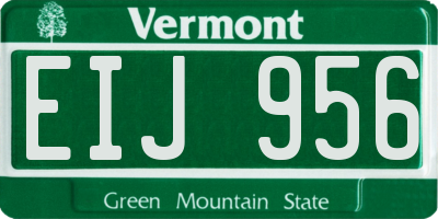 VT license plate EIJ956