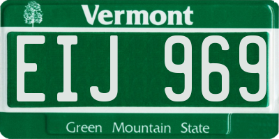 VT license plate EIJ969
