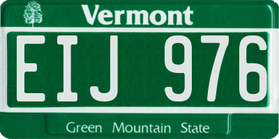 VT license plate EIJ976