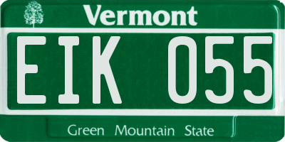 VT license plate EIK055