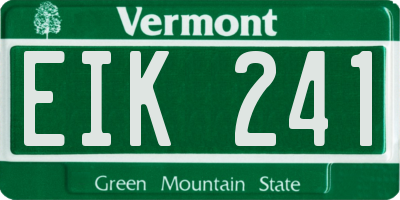 VT license plate EIK241