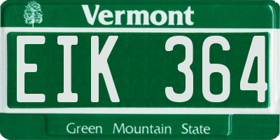 VT license plate EIK364