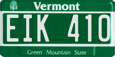 VT license plate EIK410