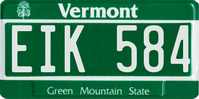VT license plate EIK584