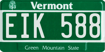VT license plate EIK588