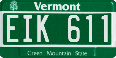 VT license plate EIK611