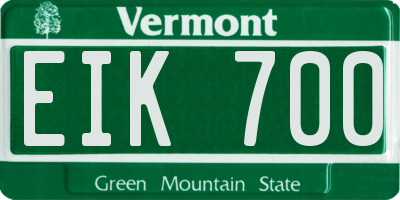 VT license plate EIK700