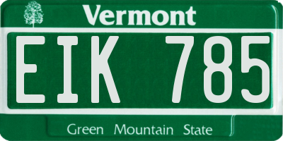 VT license plate EIK785