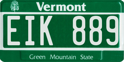 VT license plate EIK889