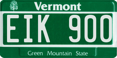 VT license plate EIK900