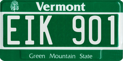 VT license plate EIK901