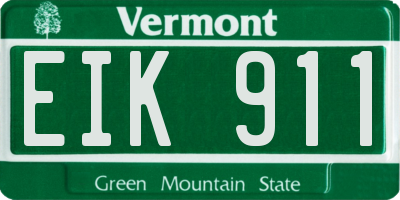 VT license plate EIK911