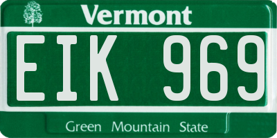 VT license plate EIK969