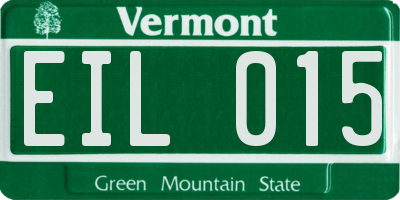 VT license plate EIL015