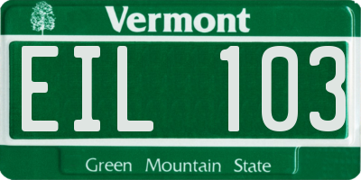 VT license plate EIL103