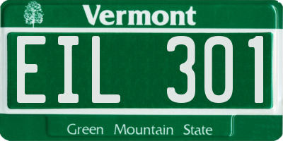 VT license plate EIL301